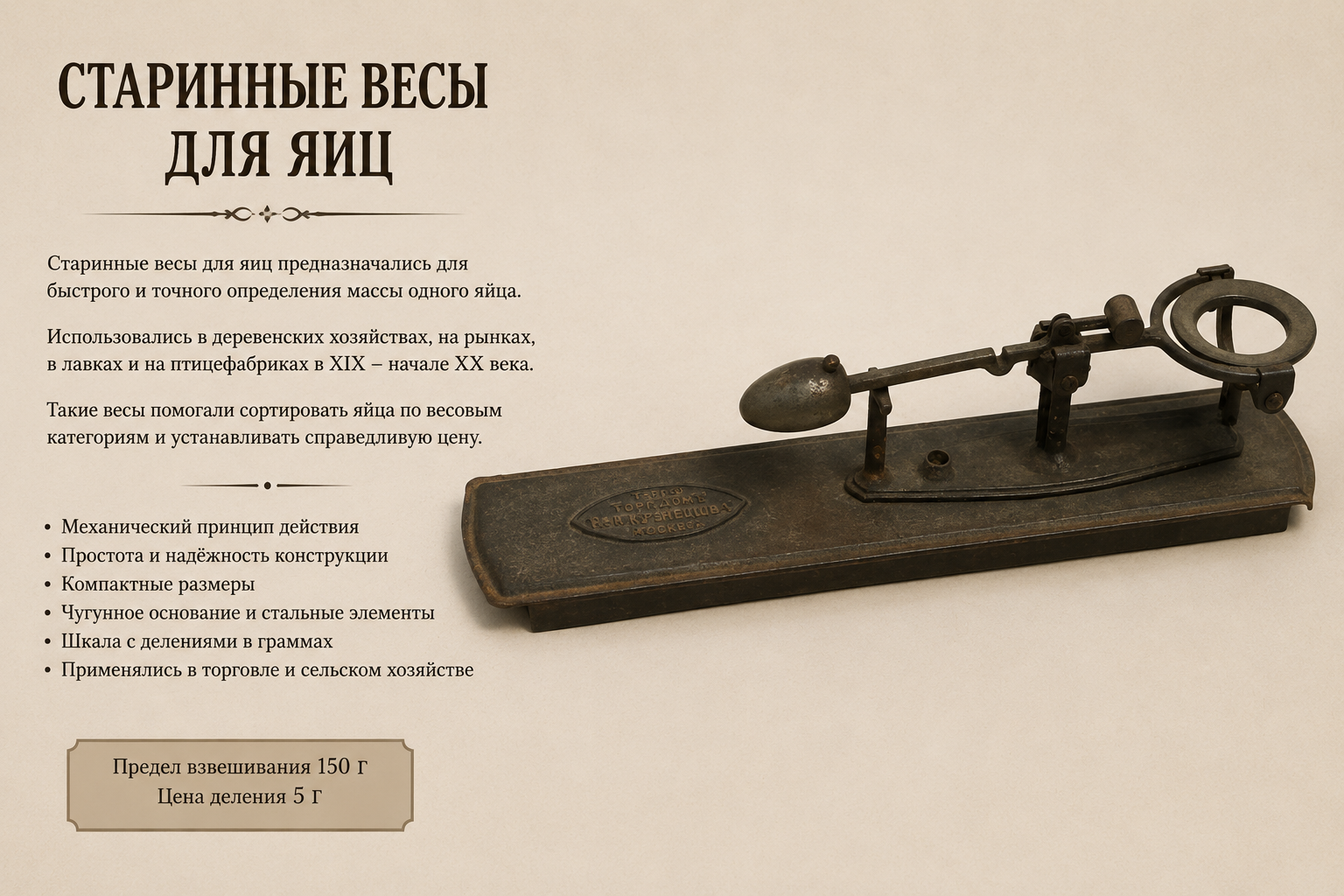 Старинные весы для яиц